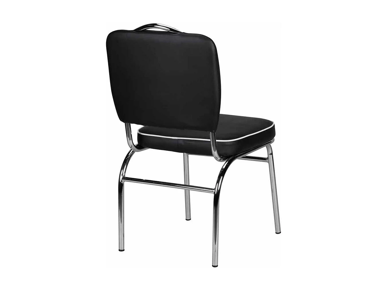 Retro Esszimmerstuhl in Schwarz Weiß Kunstleder