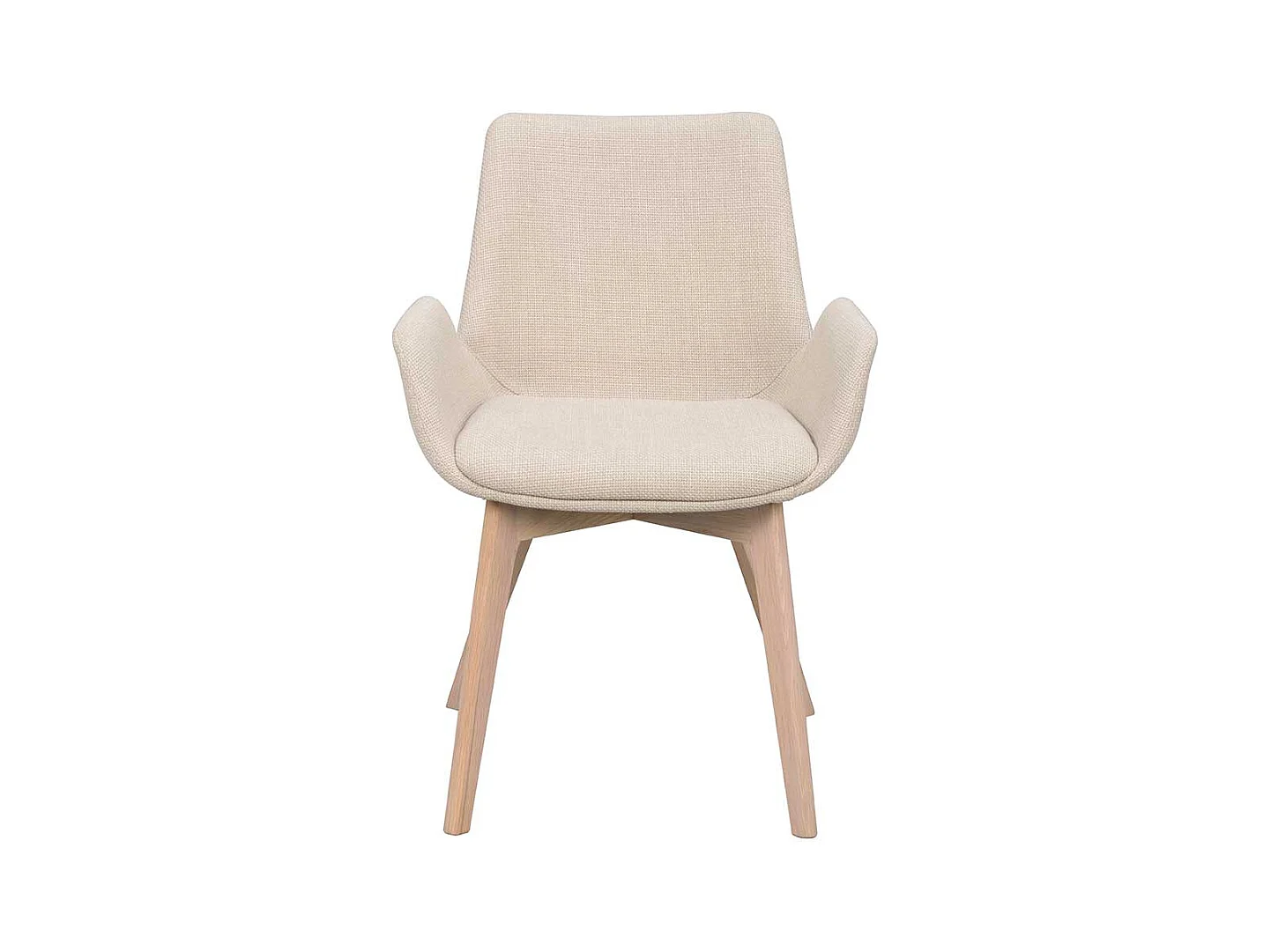 2 Stühle in Beige Stoff Eiche White Wash (2er Set)