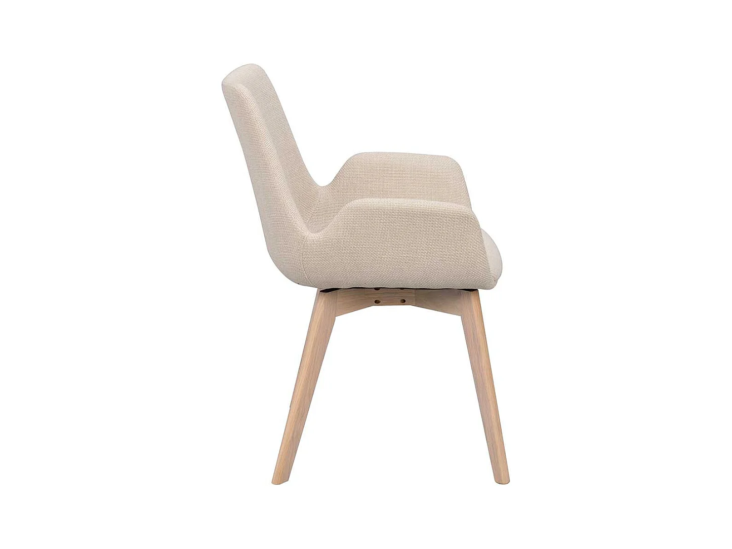 2 Stühle in Beige Stoff Eiche White Wash (2er Set)