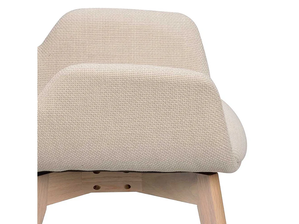 2 Stühle in Beige Stoff Eiche White Wash (2er Set)