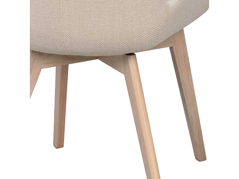 2 Stühle in Beige Stoff Eiche White Wash (2er Set)