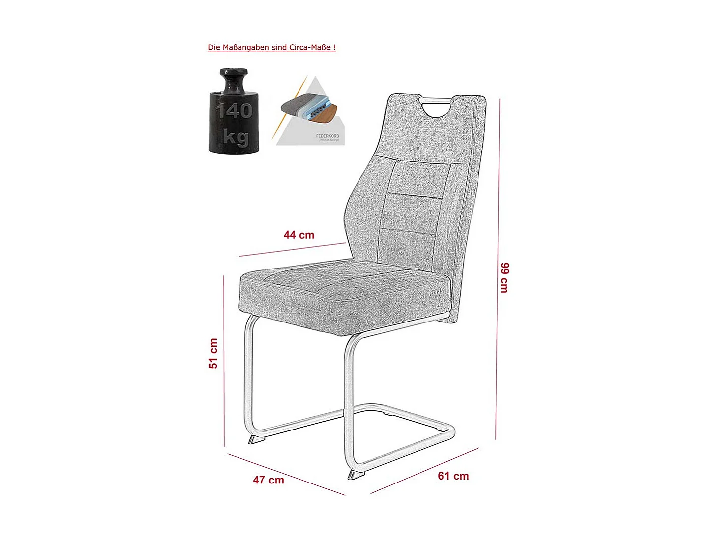 Esszimmerstuhl in Grau Samtvelours (2er Set)