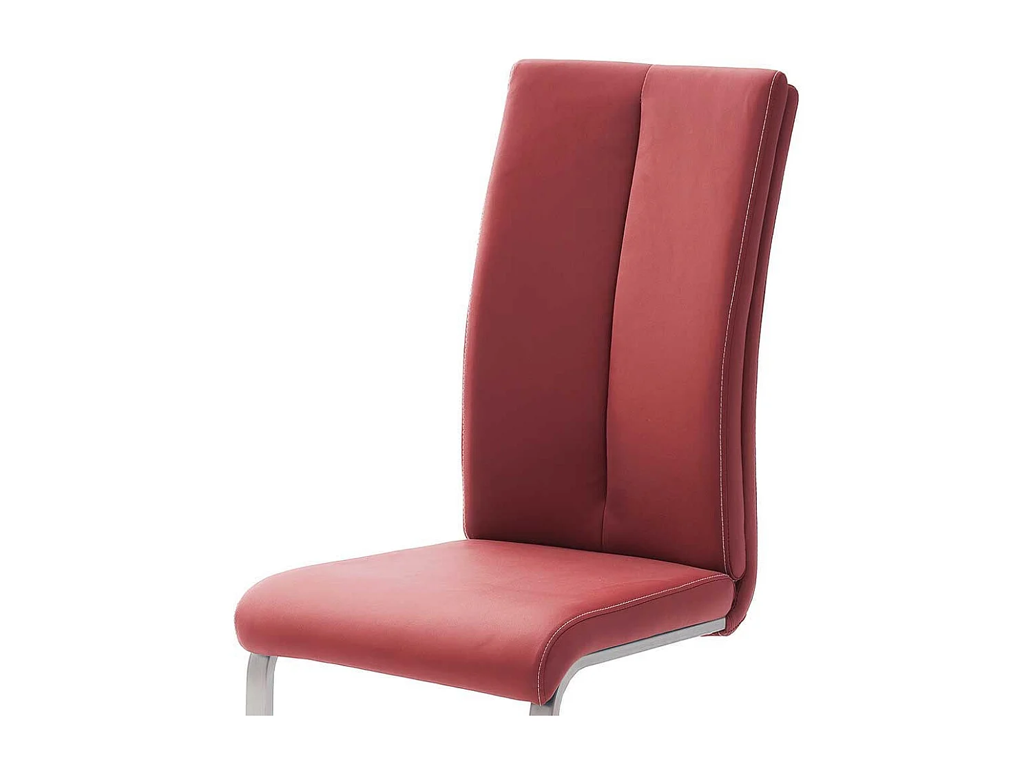 Schwingstuhl Set in Bordeaux Rot Kunstleder Edelstahl (4er Set)