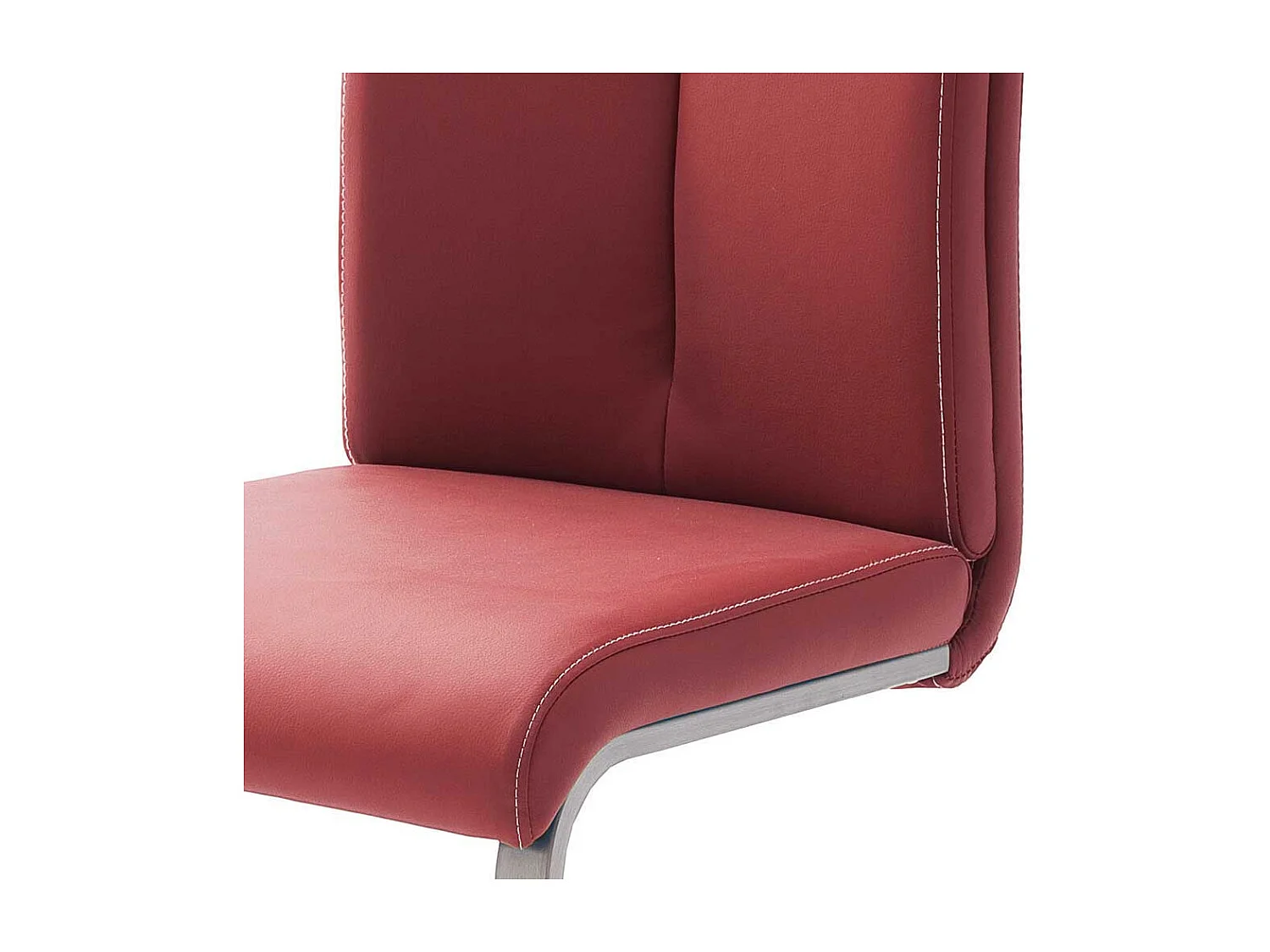 Schwingstuhl Set in Bordeaux Rot Kunstleder Edelstahl (4er Set)