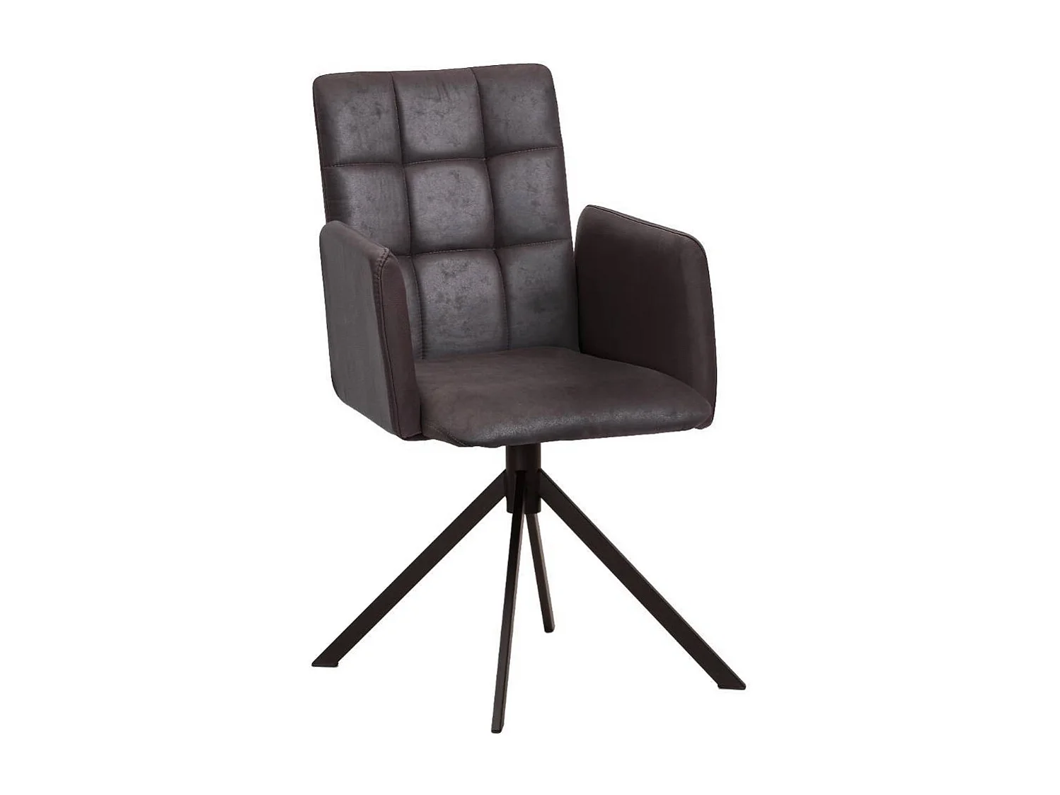 Armlehnstuhl Polsterstuhl in Dunkelbraun 49 cm Sitzhöhe