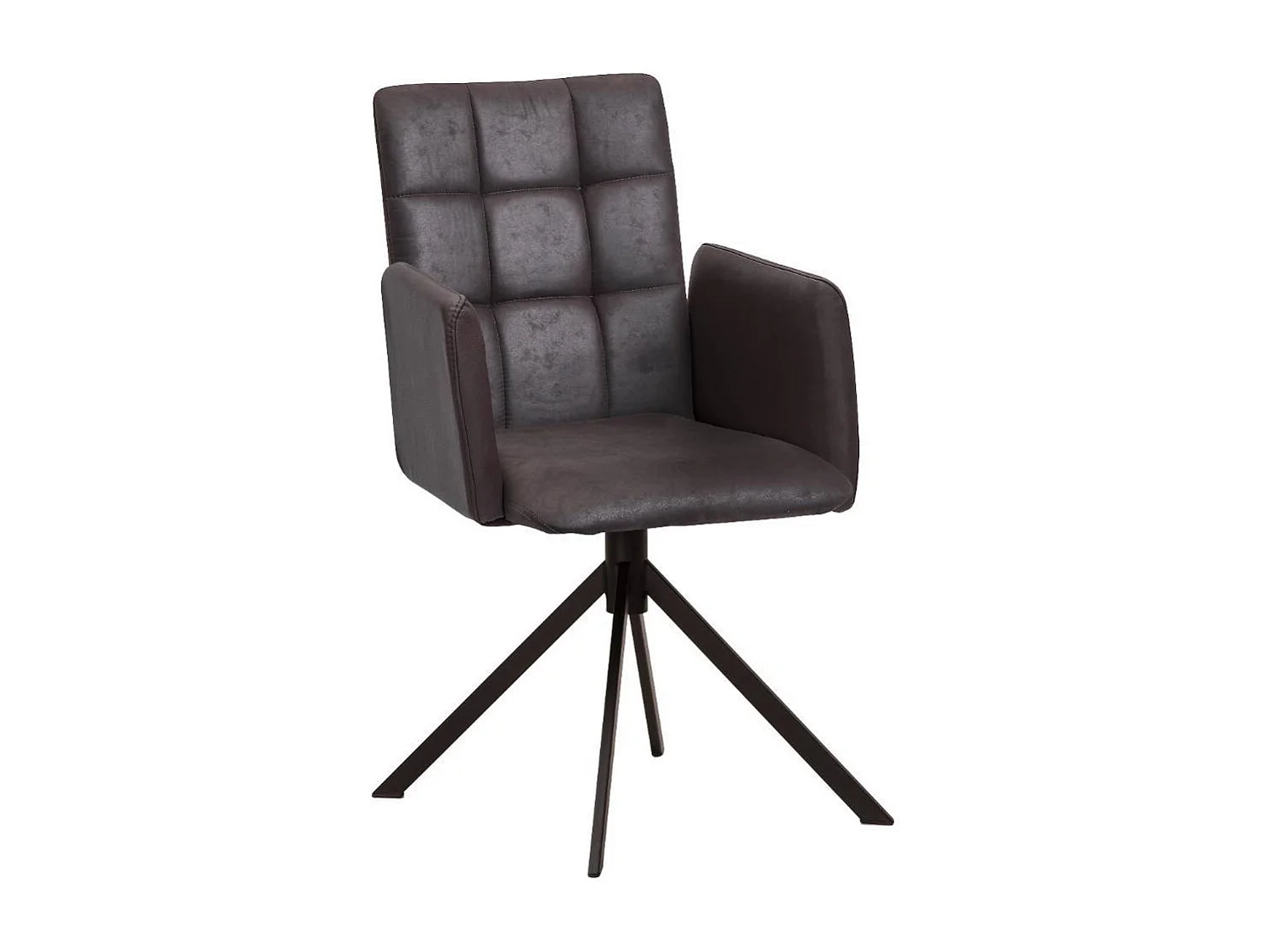 Armlehnstuhl Polsterstuhl in Dunkelbraun 49 cm Sitzhöhe