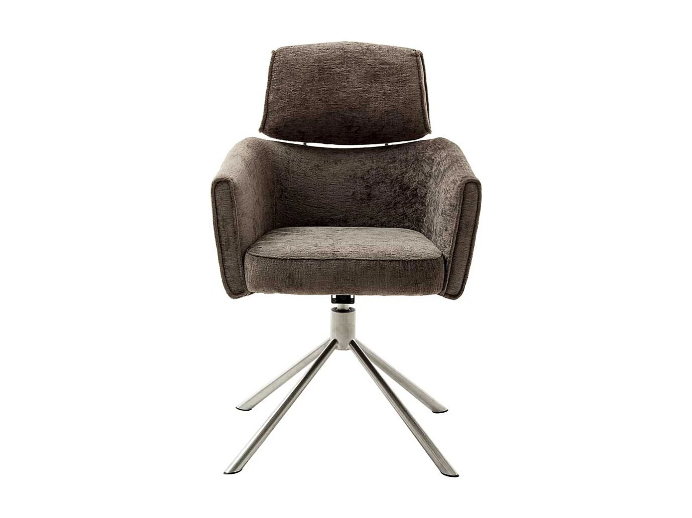 Moderne Armlehnstühle aus Webstoff Gestell aus Edelstahl (2er Set)