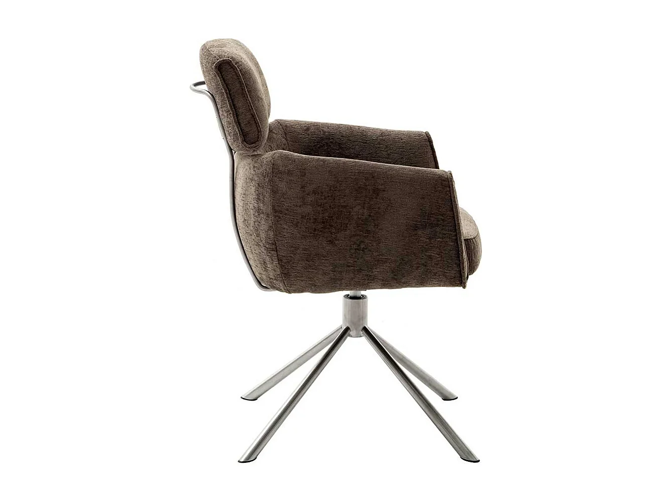 Moderne Armlehnstühle aus Webstoff Gestell aus Edelstahl (2er Set)