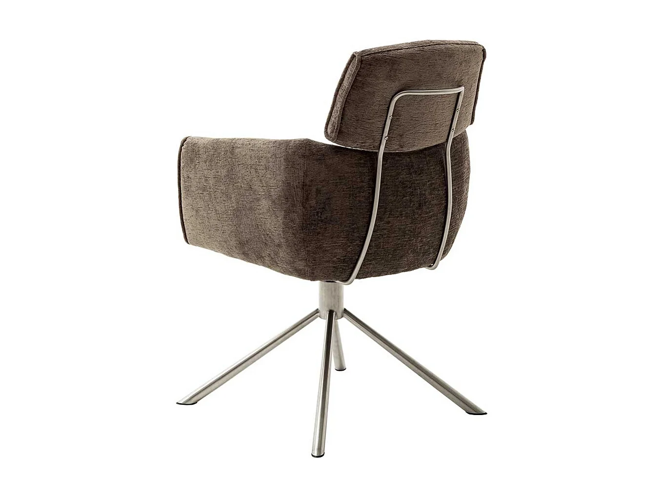 Moderne Armlehnstühle aus Webstoff Gestell aus Edelstahl (2er Set)