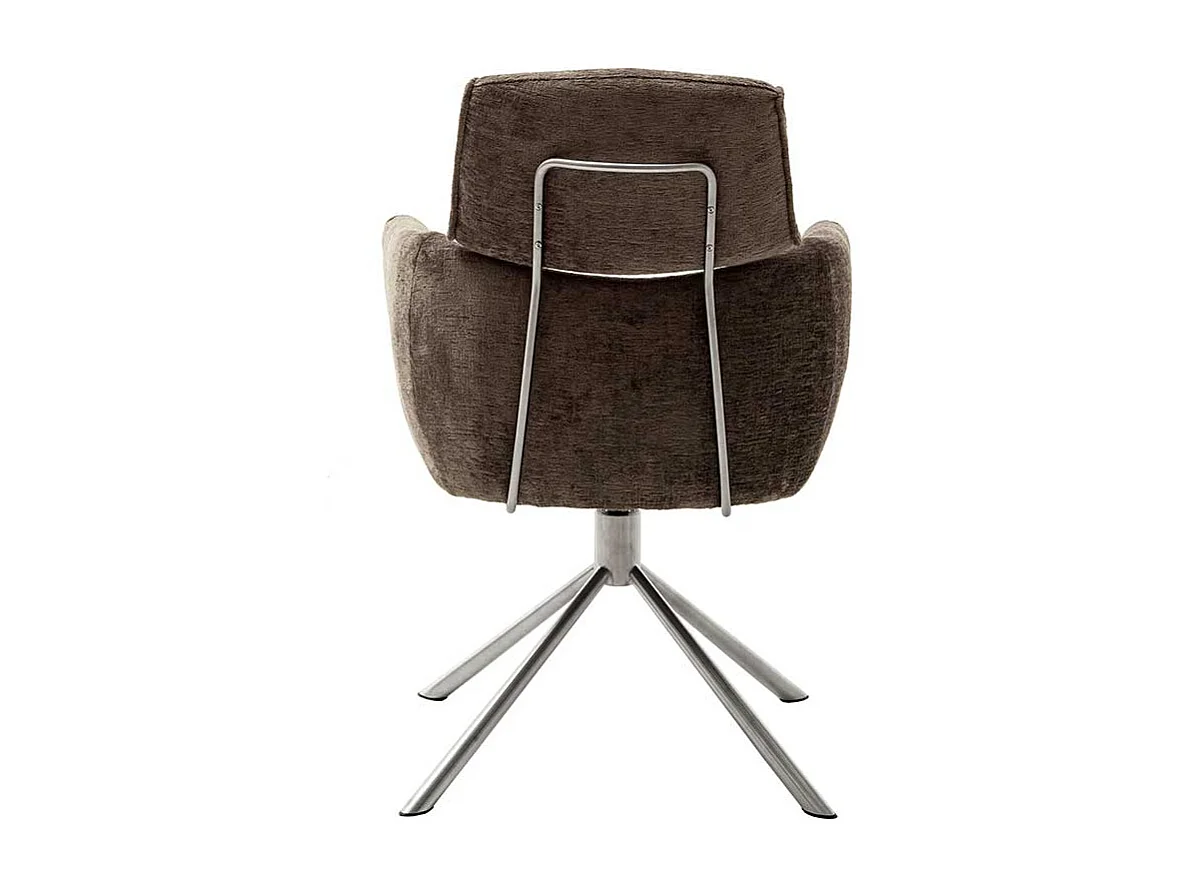 Moderne Armlehnstühle aus Webstoff Gestell aus Edelstahl (2er Set)