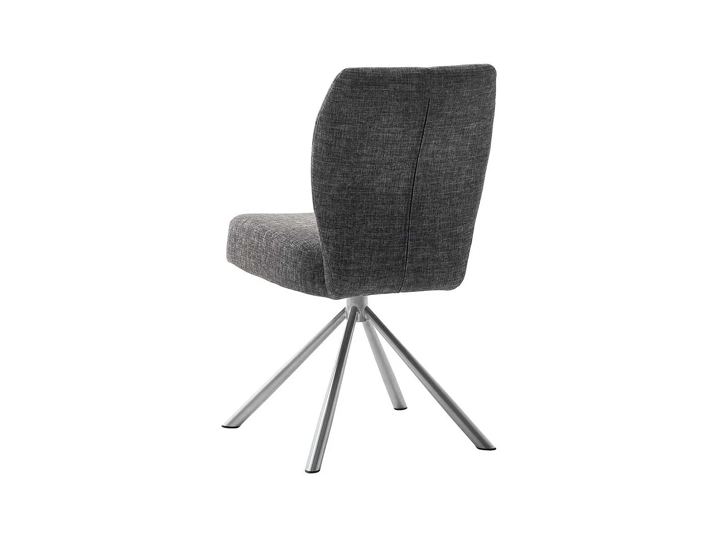 Esszimmerstühle in Anthrazit Webstoff Gestell aus Edelstahl (2er Set)