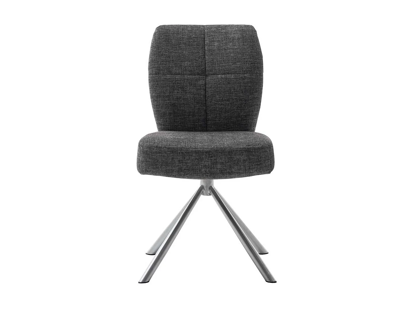 Esszimmerstühle in Anthrazit Webstoff Gestell aus Edelstahl (2er Set)