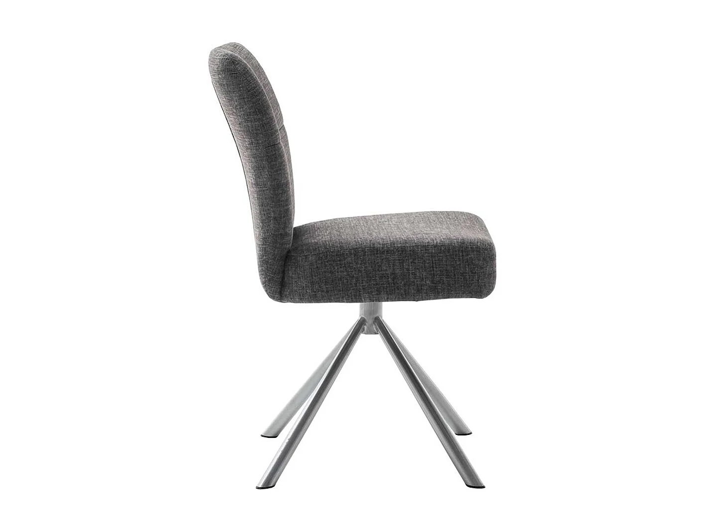 Esszimmerstühle in Anthrazit Webstoff Gestell aus Edelstahl (2er Set)