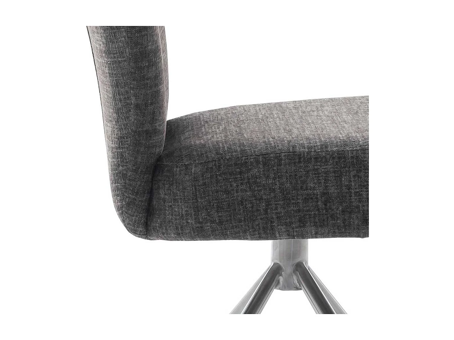 Esszimmerstühle in Anthrazit Webstoff Gestell aus Edelstahl (2er Set)