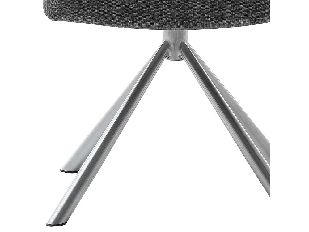 Esszimmerstühle in Anthrazit Webstoff Gestell aus Edelstahl (2er Set)