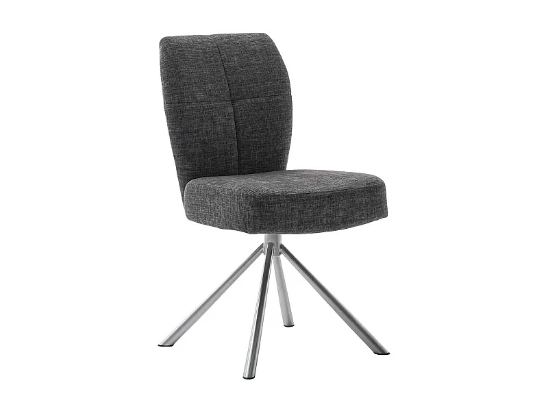 Esszimmerstühle in Anthrazit Webstoff Gestell aus Edelstahl (2er Set)