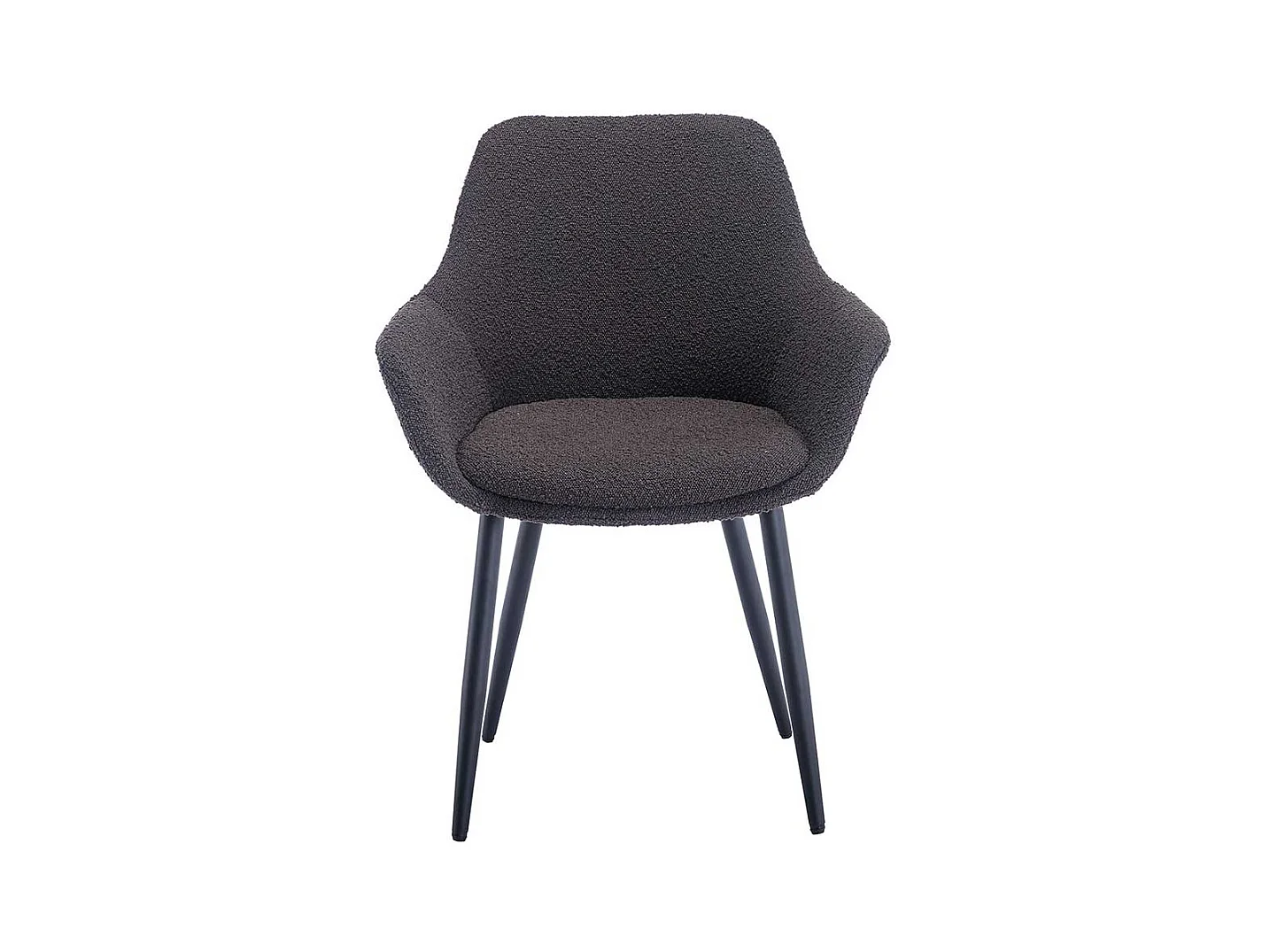 Esstisch Stühle Boucle modern in Anthrazit 64 cm breit (2er Set)