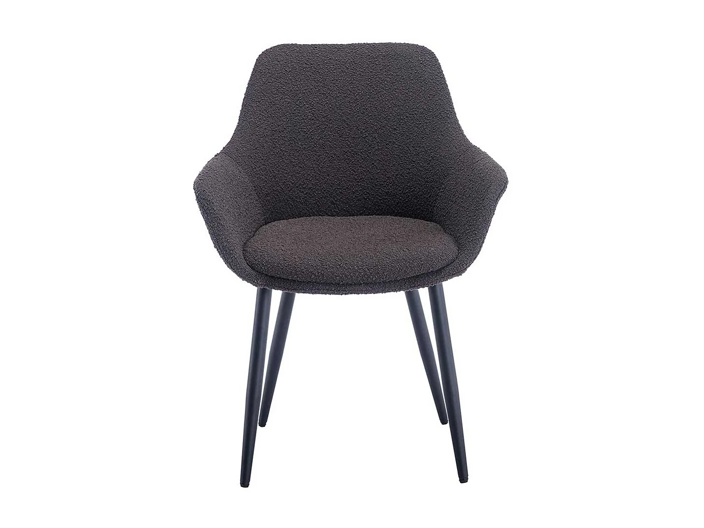 Esstisch Stühle Boucle modern in Anthrazit 64 cm breit (2er Set)