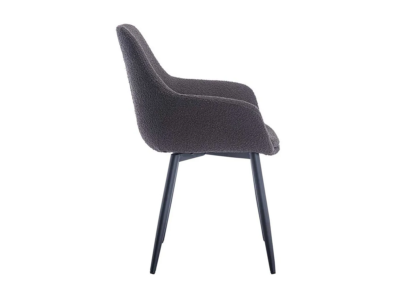 Esstisch Stühle Boucle modern in Anthrazit 64 cm breit (2er Set)