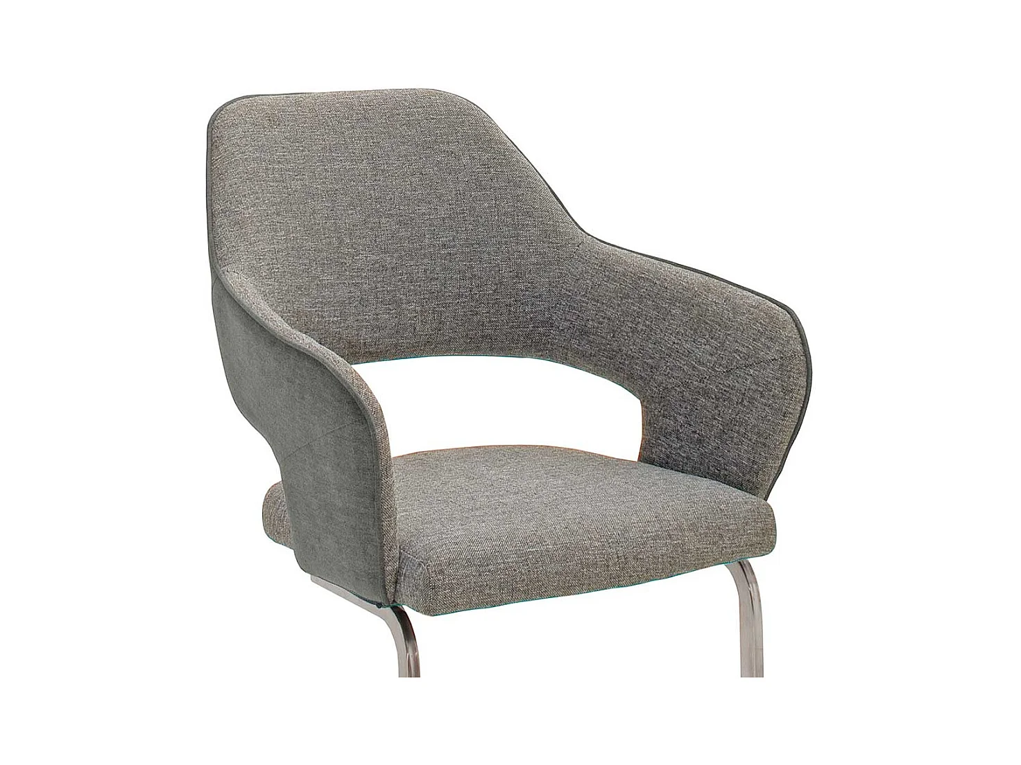 Armlehnen Schwingst�hle in Hellgrau Webstoff Metallgestell aus Edelstahl (2er Set)