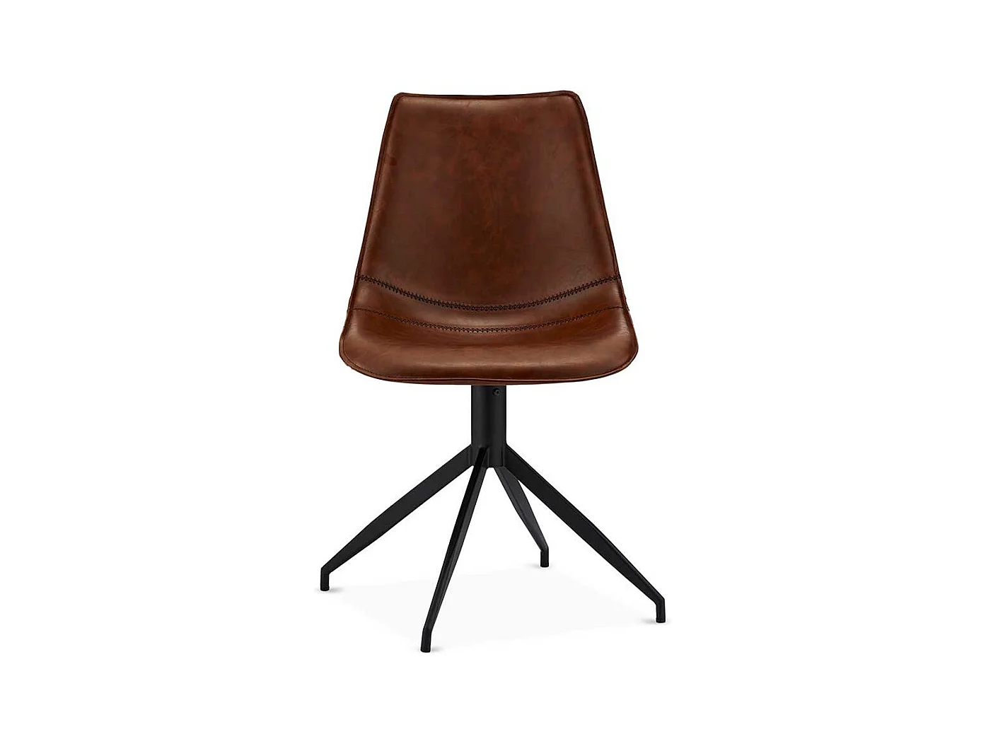 Drehbare Küchenstühle in Braun Kunstleder modern (2er Set)