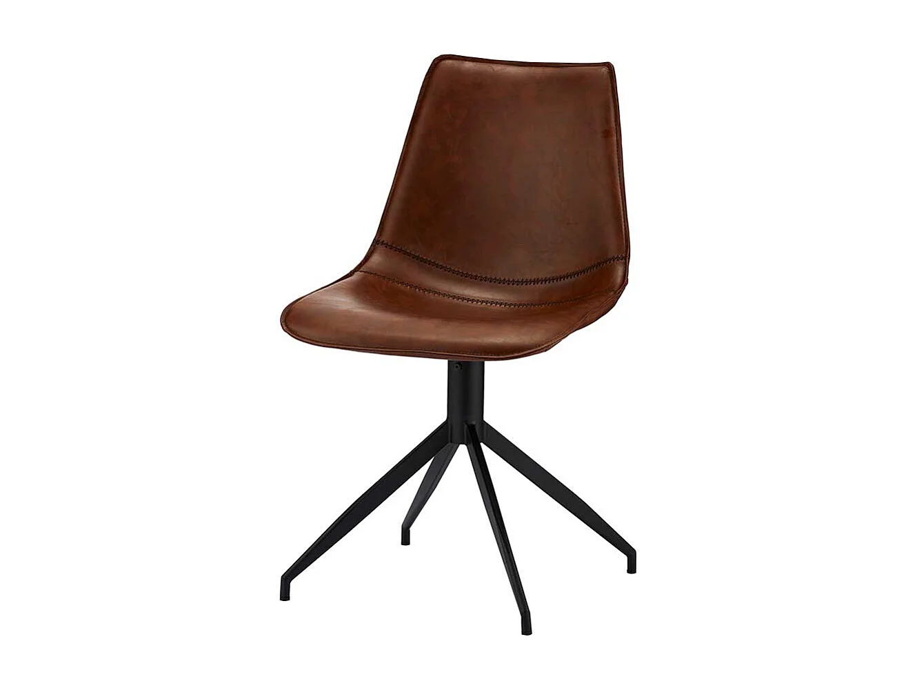 Drehbare Küchenstühle in Braun Kunstleder modern (2er Set)