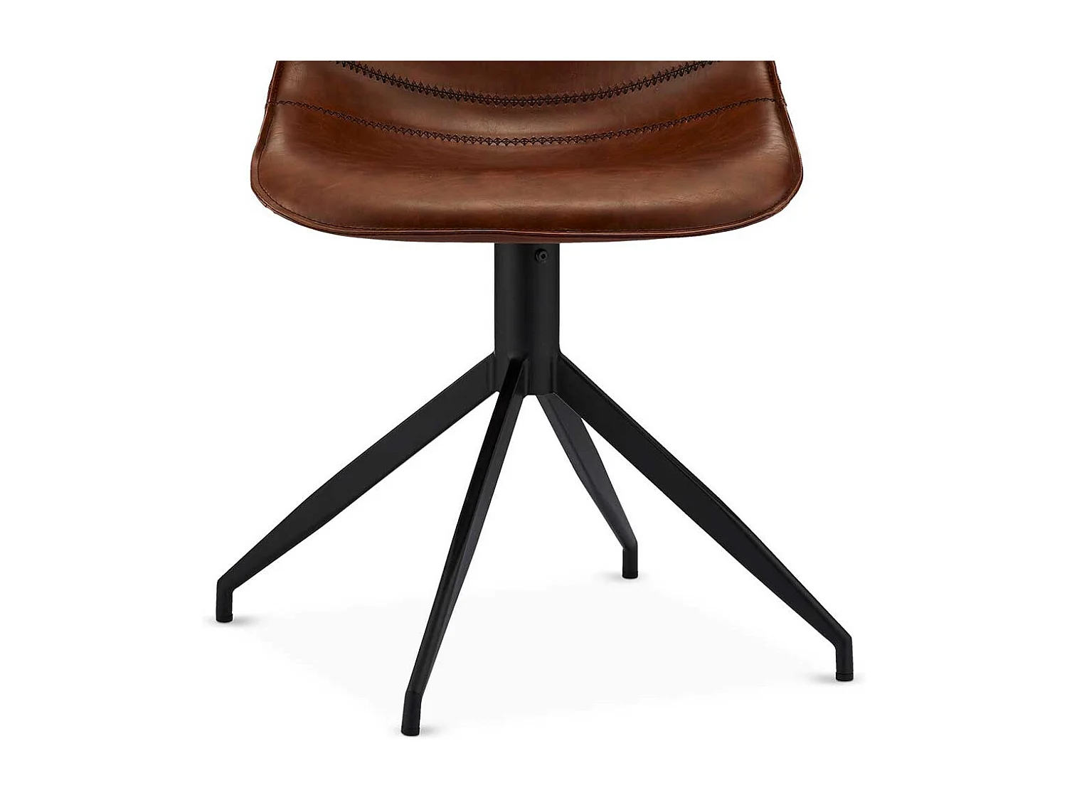 Drehbare Küchenstühle in Braun Kunstleder modern (2er Set)