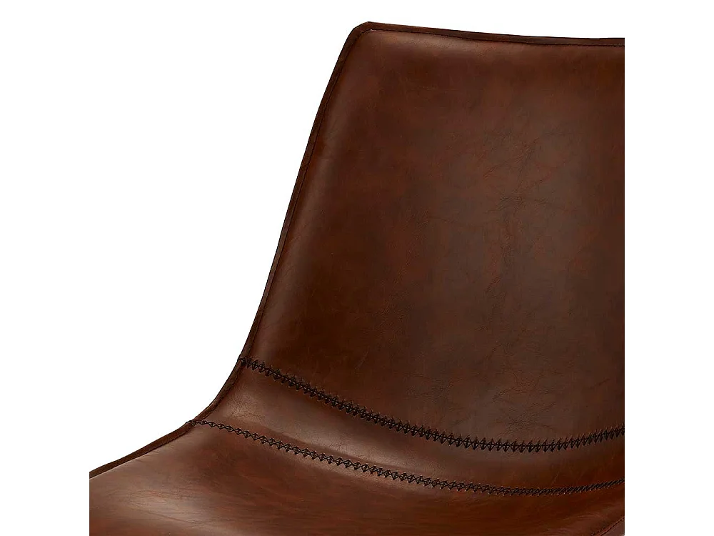 Drehbare Küchenstühle in Braun Kunstleder modern (2er Set)