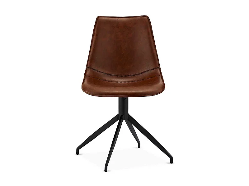 Drehbare Küchenstühle in Braun Kunstleder modern (2er Set)