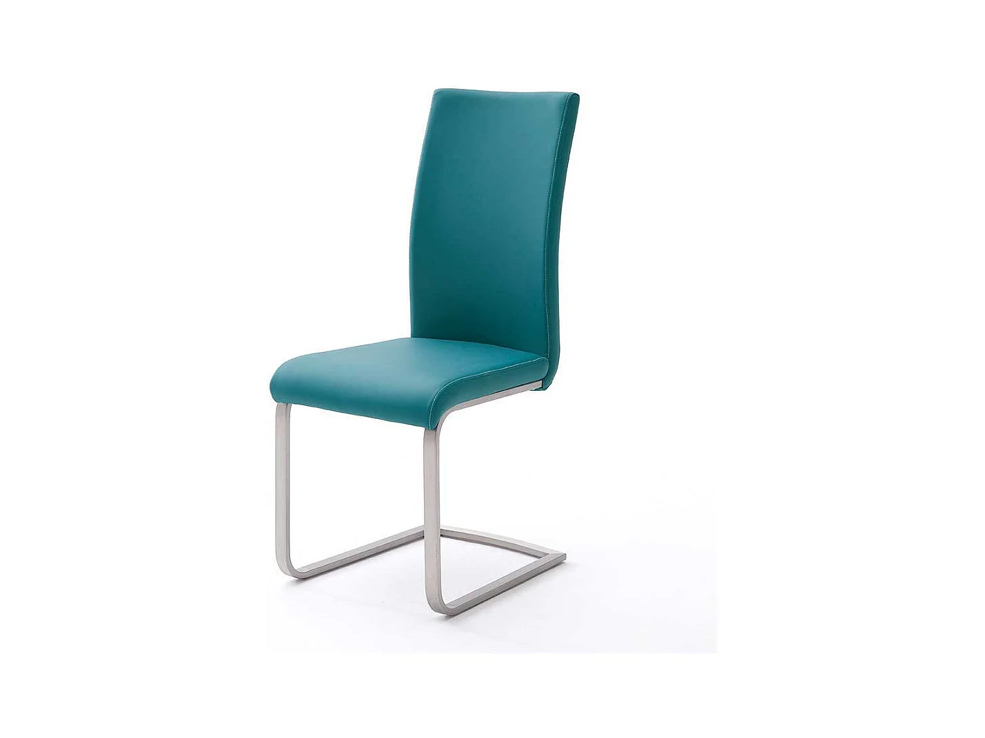 Freischwinger Set in Petrol Kunstleder modern (4er Set)