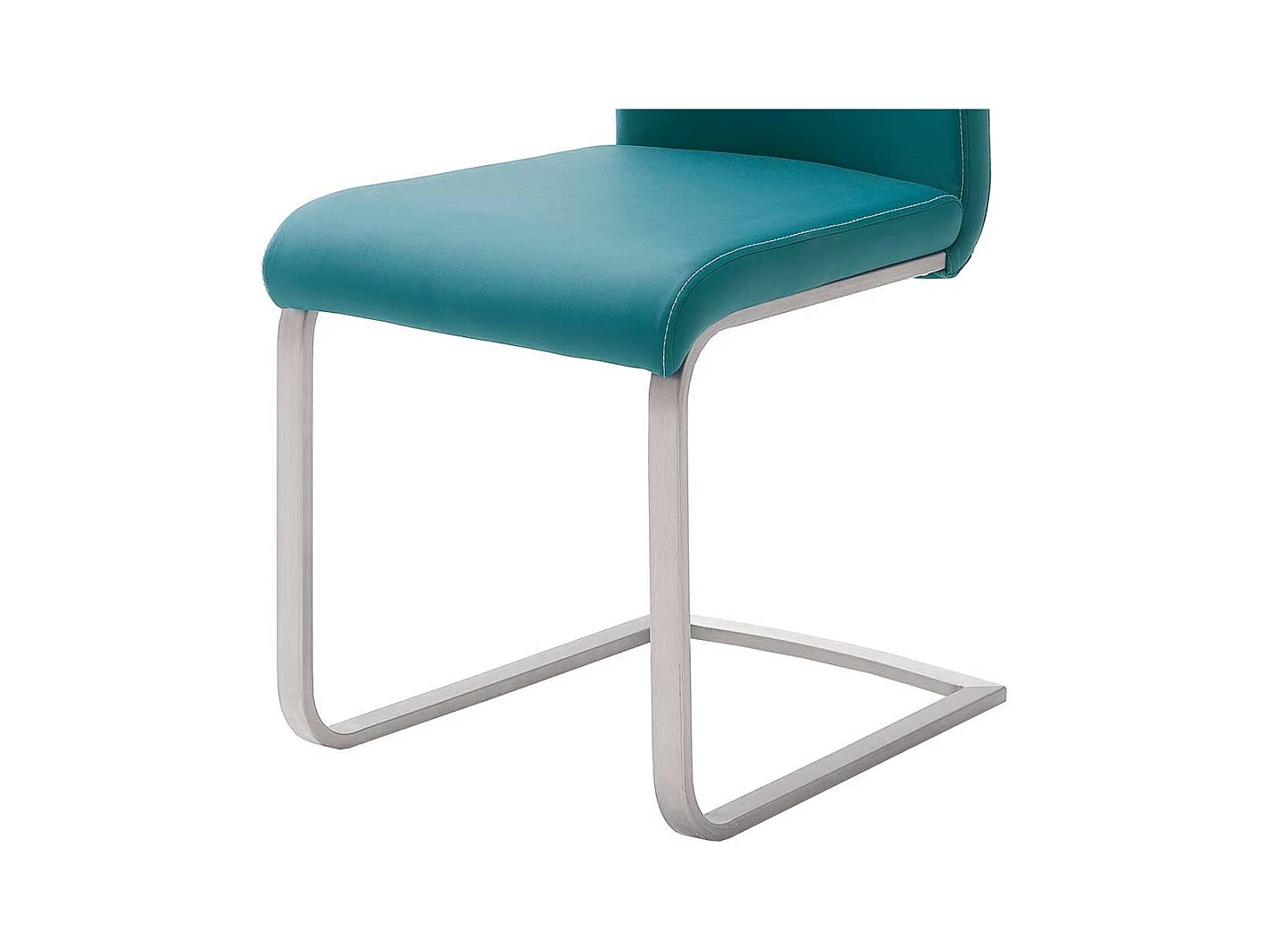 Freischwinger Set in Petrol Kunstleder modern (4er Set)