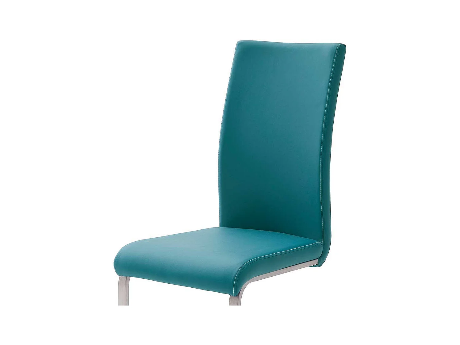 Freischwinger Set in Petrol Kunstleder modern (4er Set)