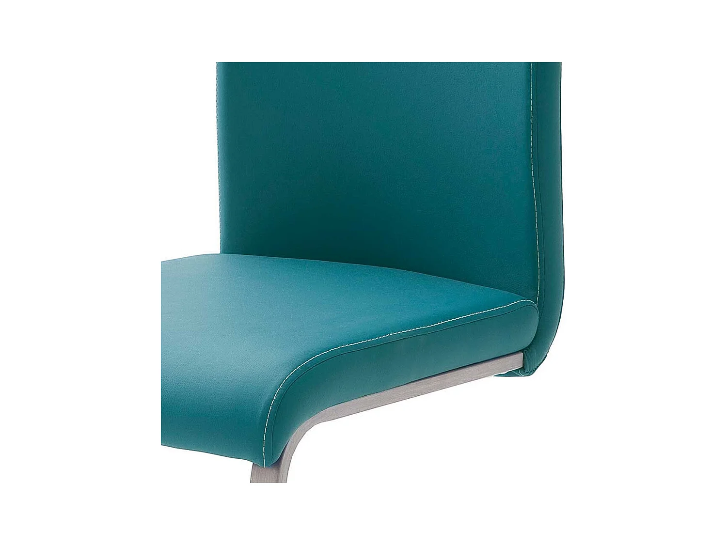 Freischwinger Set in Petrol Kunstleder modern (4er Set)