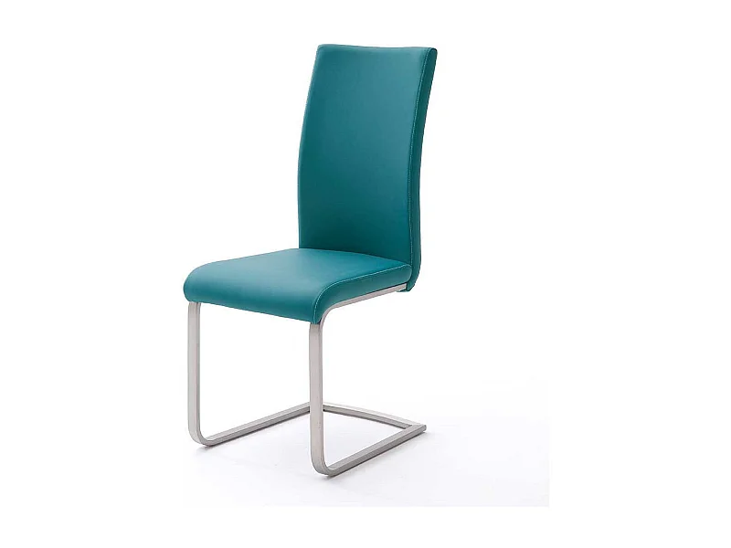 Freischwinger Set in Petrol Kunstleder modern (4er Set)