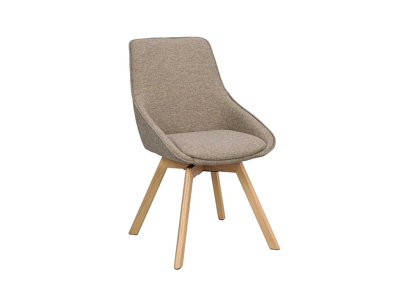 Esszimmerstuhl Stuhl Esszimmer in Beigegrau mit Gestell aus Massivholz (2er Set)