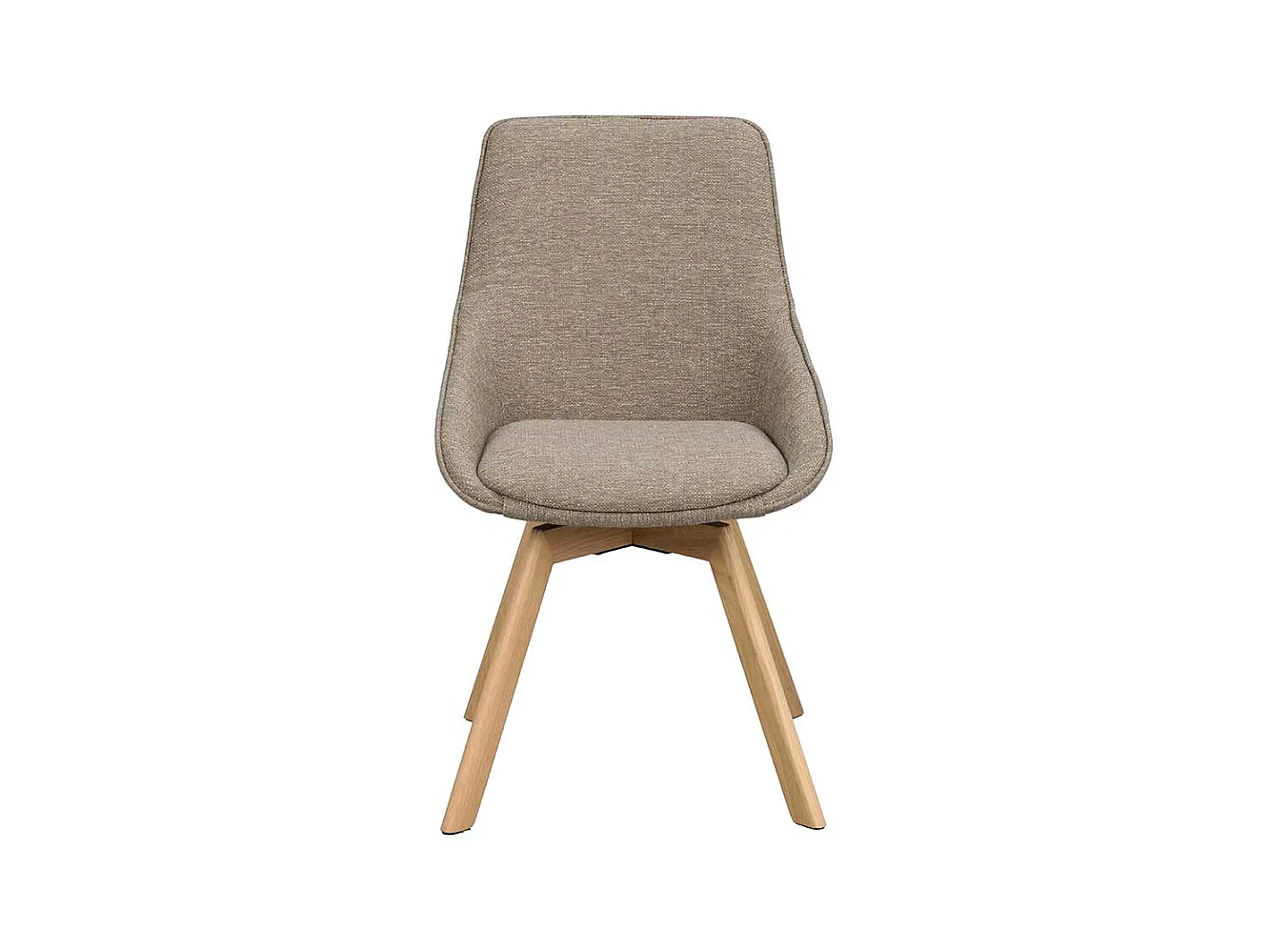 Esszimmerstuhl Stuhl Esszimmer in Beigegrau mit Gestell aus Massivholz (2er Set)