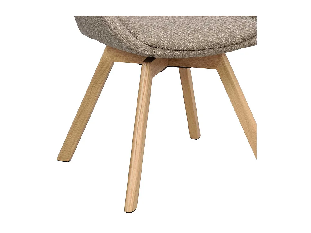 Esszimmerstuhl Stuhl Esszimmer in Beigegrau mit Gestell aus Massivholz (2er Set)