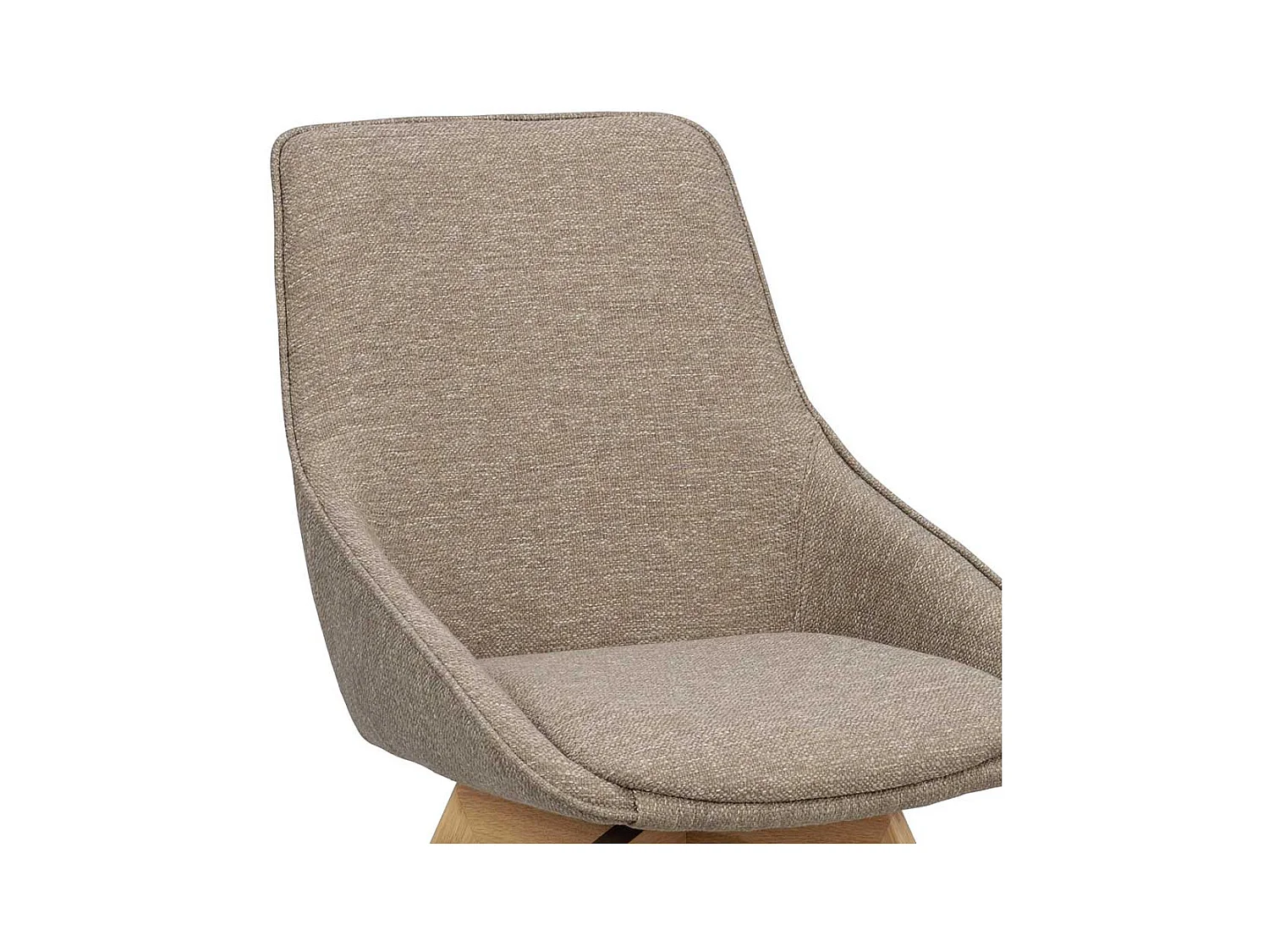 Esszimmerstuhl Stuhl Esszimmer in Beigegrau mit Gestell aus Massivholz (2er Set)