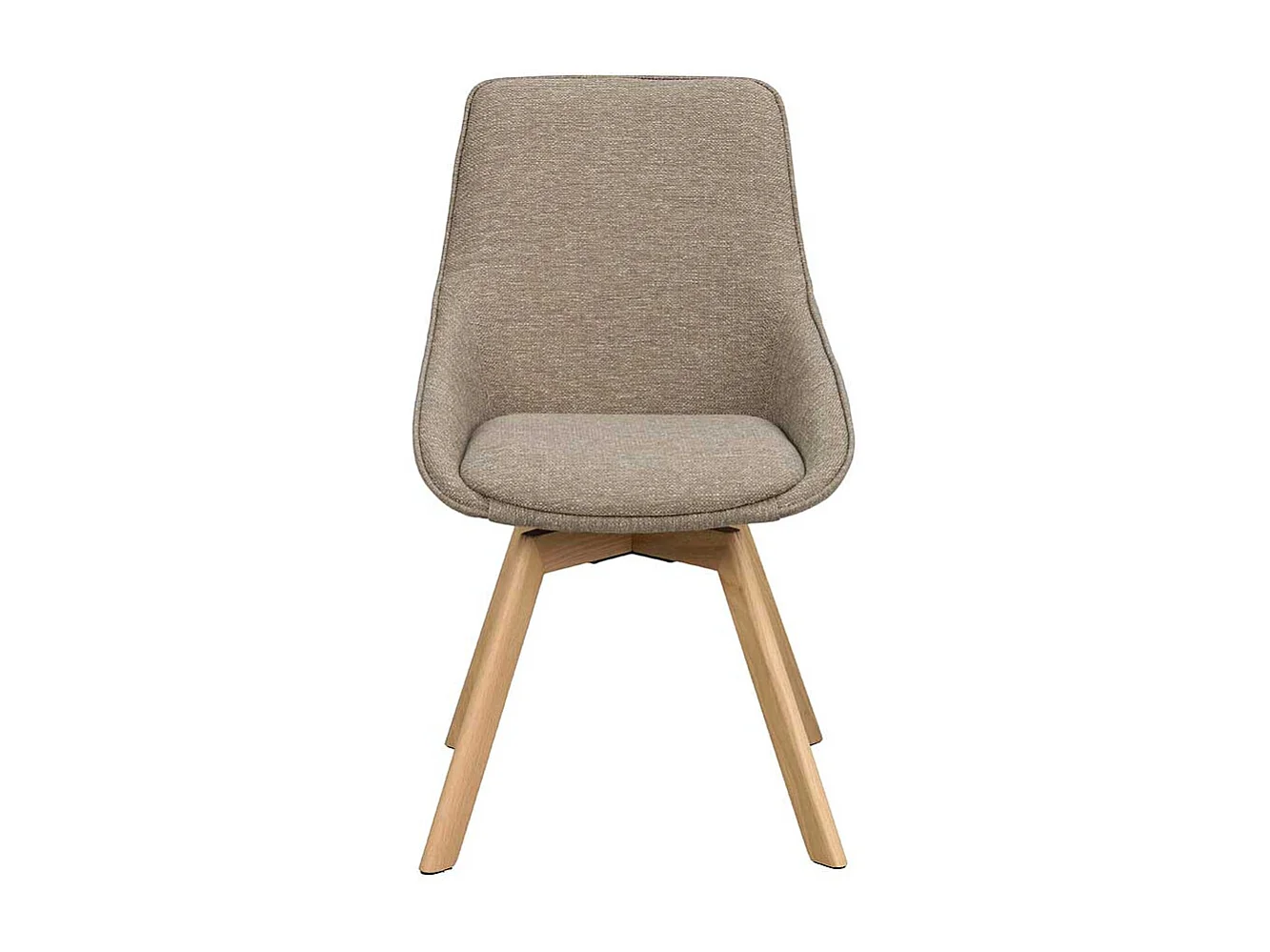 Esszimmerstuhl Stuhl Esszimmer in Beigegrau mit Gestell aus Massivholz (2er Set)