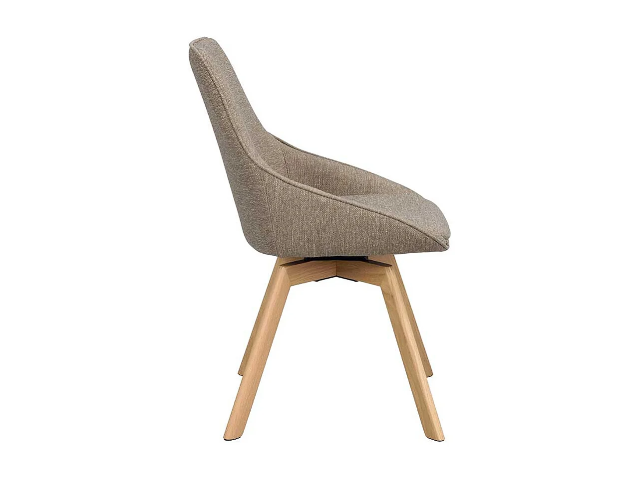 Esszimmerstuhl Stuhl Esszimmer in Beigegrau mit Gestell aus Massivholz (2er Set)