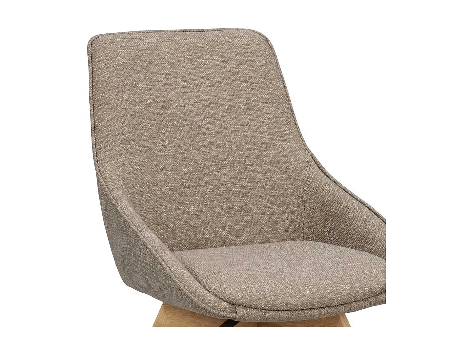 Esszimmerstuhl Stuhl Esszimmer in Beigegrau mit Gestell aus Massivholz (2er Set)