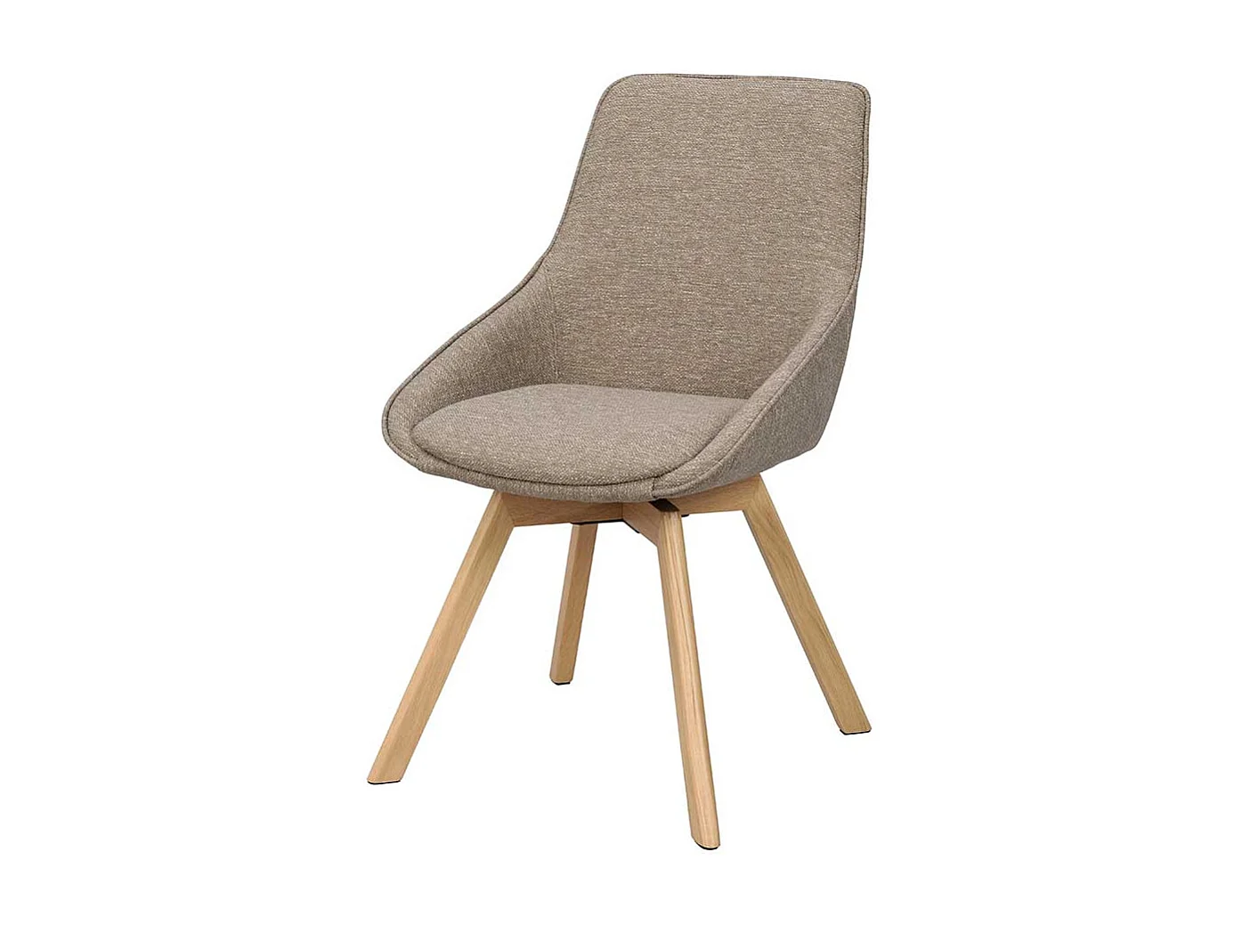 Esszimmerstuhl Stuhl Esszimmer in Beigegrau mit Gestell aus Massivholz (2er Set)