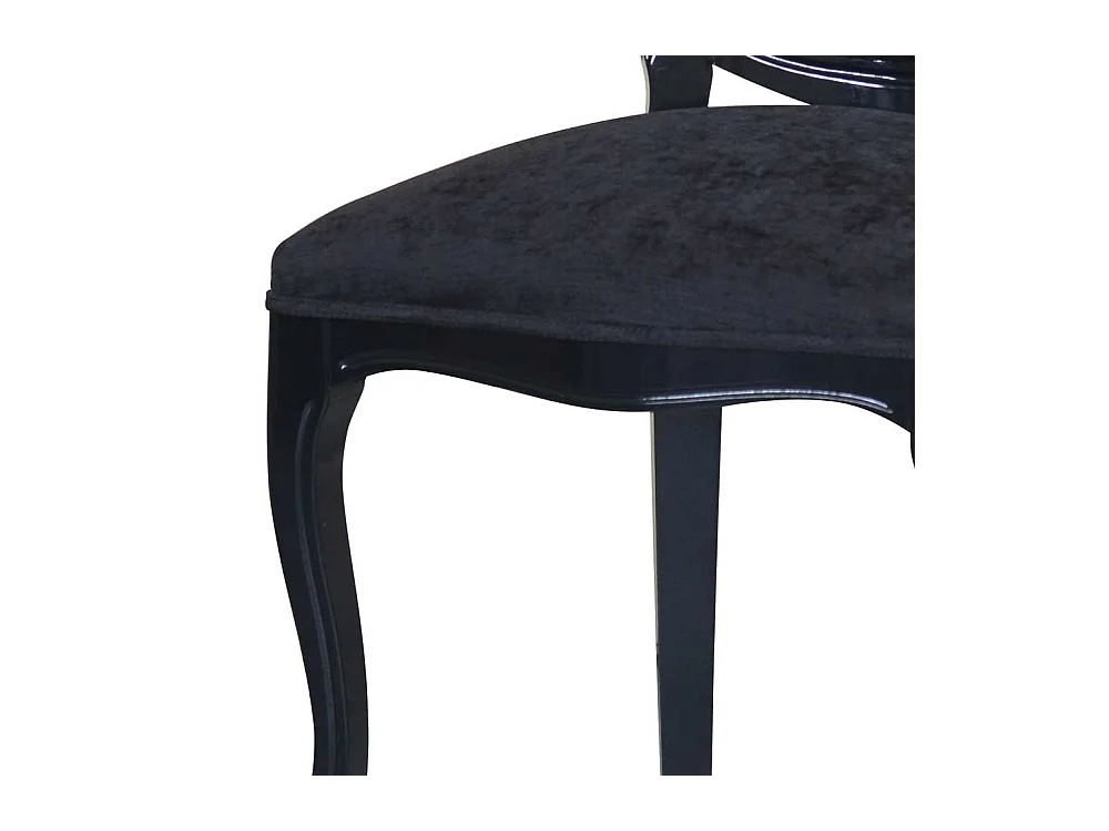 Polsterstuhl in Schwarz Samt Barock Design