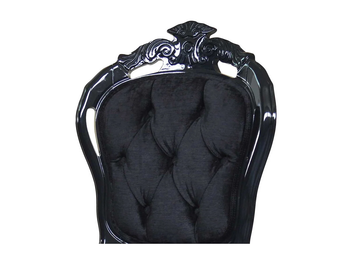 Polsterstuhl in Schwarz Samt Barock Design