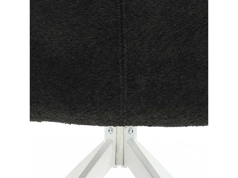 Esstisch Drehstühle in Anthrazit und Weiß Boucle Stoff und Metall (2er Set)