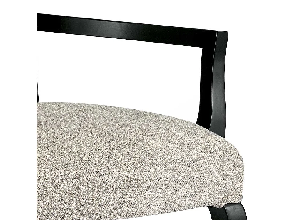 Hochlehner Armlehnstuhl in Hellgrau und Schwarz klassischen Stil