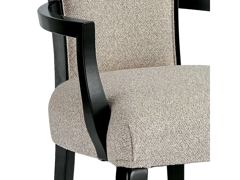 Hochlehner Armlehnstuhl in Hellgrau und Schwarz klassischen Stil