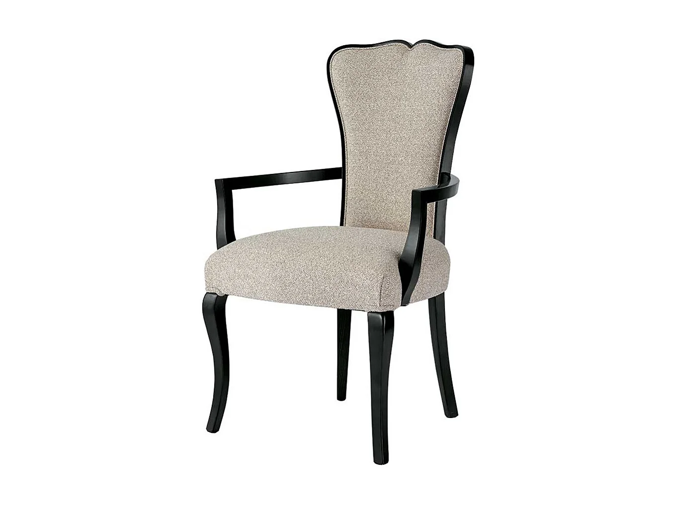 Hochlehner Armlehnstuhl in Hellgrau und Schwarz klassischen Stil