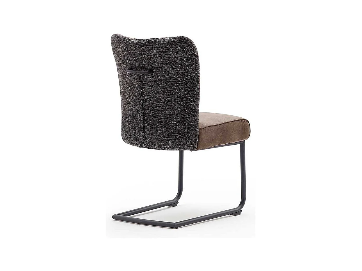 Freischwinger St�hle in Hellbraun und Anthrazit modern (2er Set)