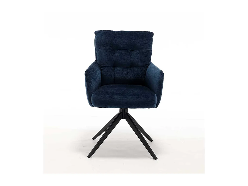 Stuhl Küche Armlehnstuhl aus Chenillegewebe mit Gestell aus Metall (2er Set)